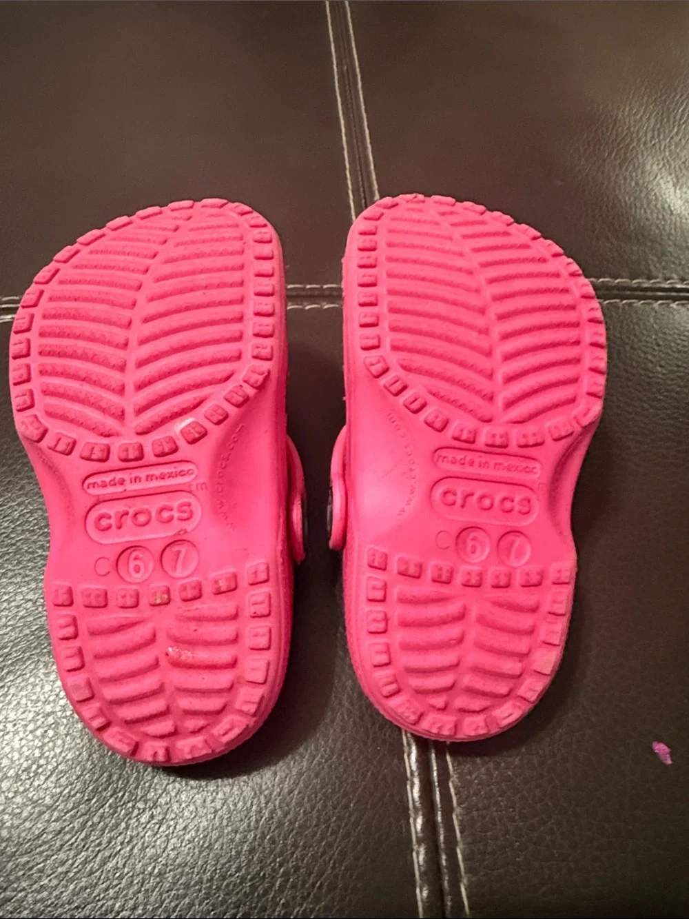 CROCS Kids Hot Pink Foam Clogs with Heel Strap